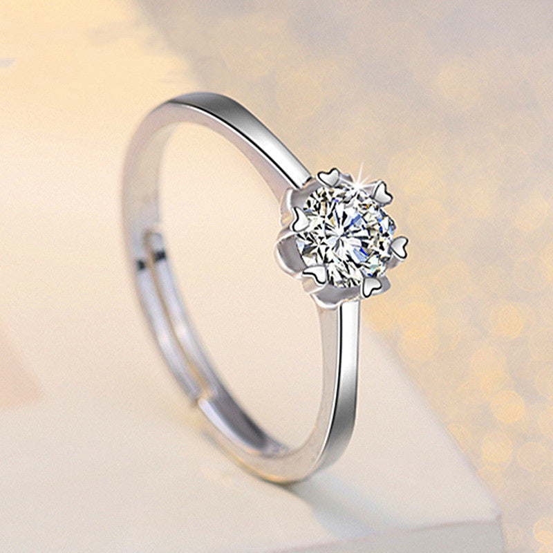 Eight Heart Eight Arrow Zircon Moissanite Ring