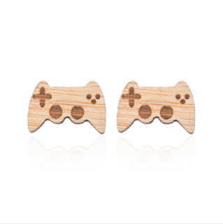 New Vintage Small Animal Plant Wooden Stud Earrings For Girls Simple Stud Earrings