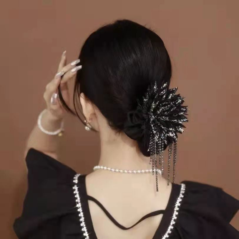 Organza High Elasticity Glitter Tassel Hair Ring