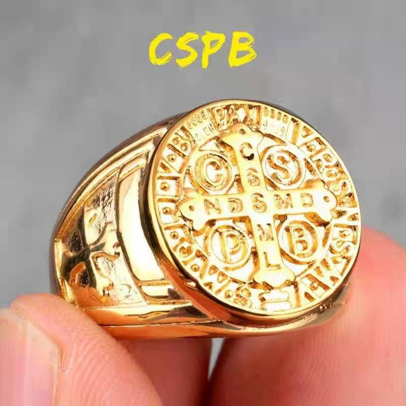 Cspb Cross Men's Stainless Steel Titanium Steel Ring