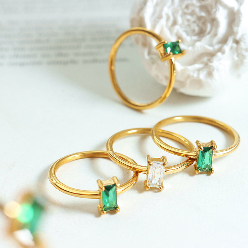 French Romantic Retro Multi-code Zircon Ring For Niche