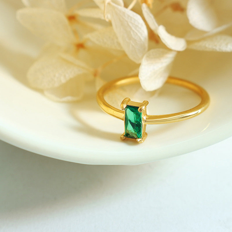 French Romantic Retro Multi-code Zircon Ring For Niche