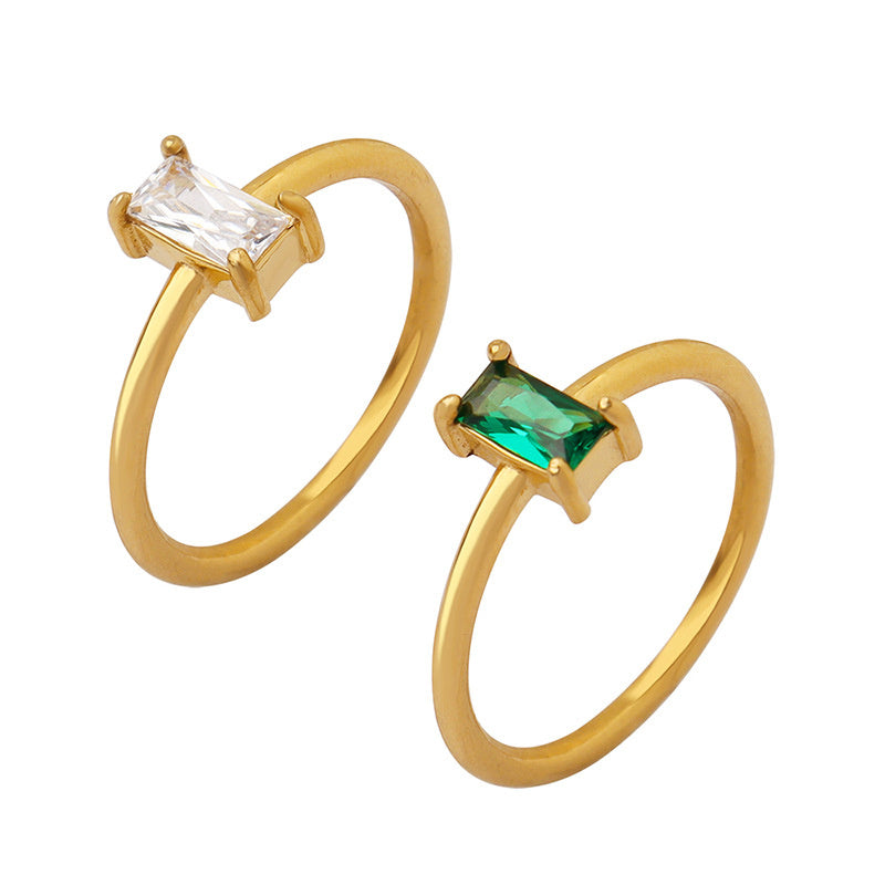 French Romantic Retro Multi-code Zircon Ring For Niche