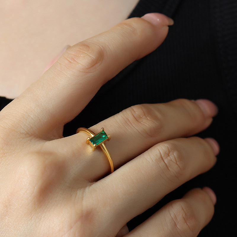French Romantic Retro Multi-code Zircon Ring For Niche