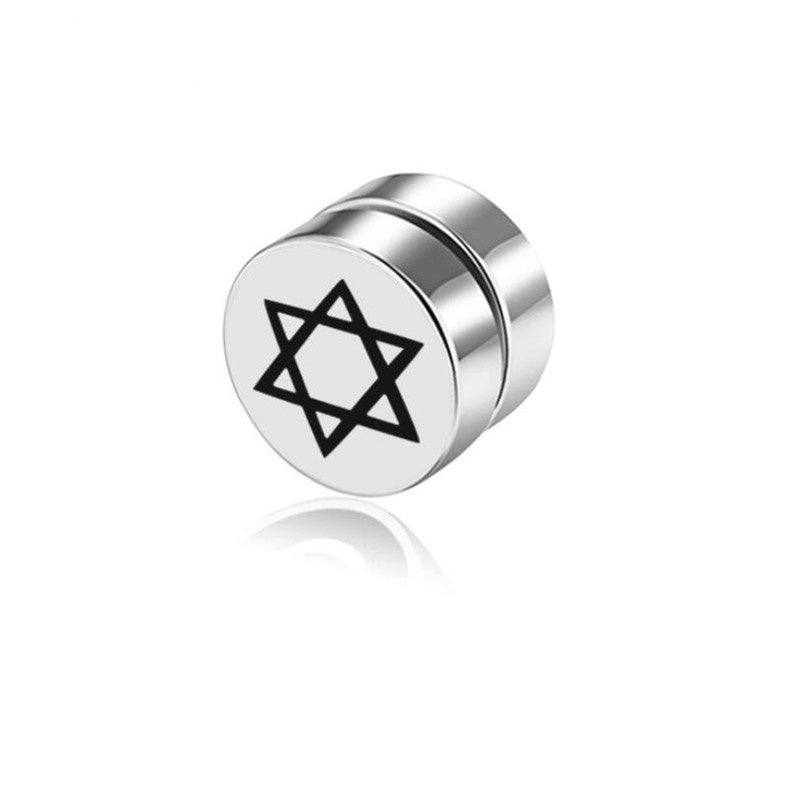 Men's Magnet Dumbbell Titanium Steel Earrings