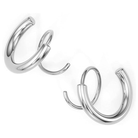Double-coil Twisted Earrings Stainless Steel