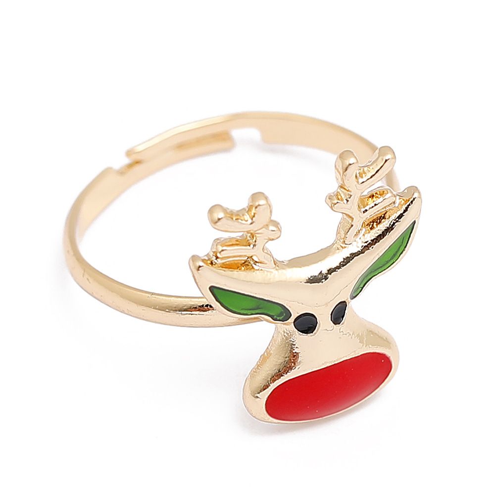 European And American Christmas Ornament Cartoon Children's Ring Snowman Elk Christmas Tree Snowflake Finger