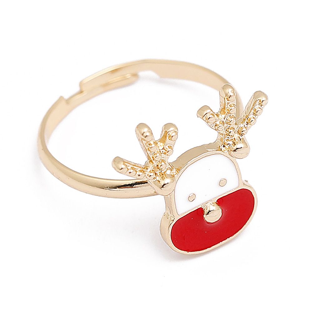 European And American Christmas Ornament Cartoon Children's Ring Snowman Elk Christmas Tree Snowflake Finger