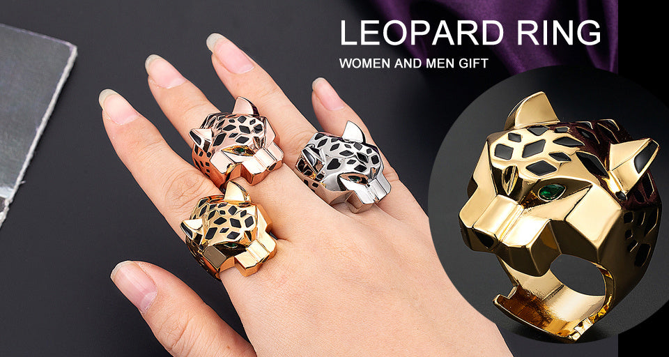 Gold And Rhodium Plating Leopard Man