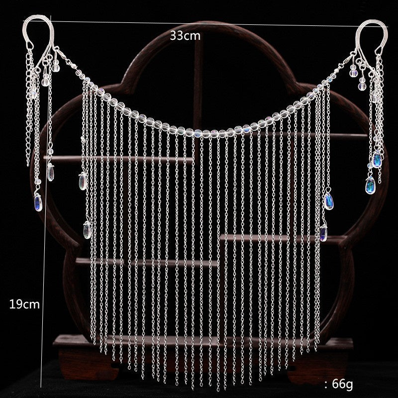 Hanfu Ancient Style Face Covering Curtain Tassel Veil Hanging Ear