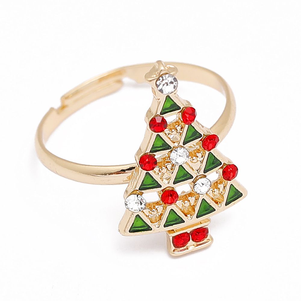 European And American Christmas Ornament Cartoon Children's Ring Snowman Elk Christmas Tree Snowflake Finger