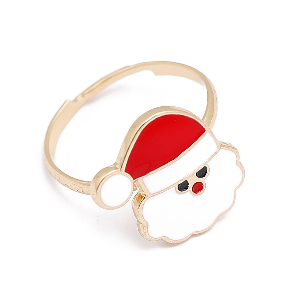 European And American Christmas Ornament Cartoon Children's Ring Snowman Elk Christmas Tree Snowflake Finger