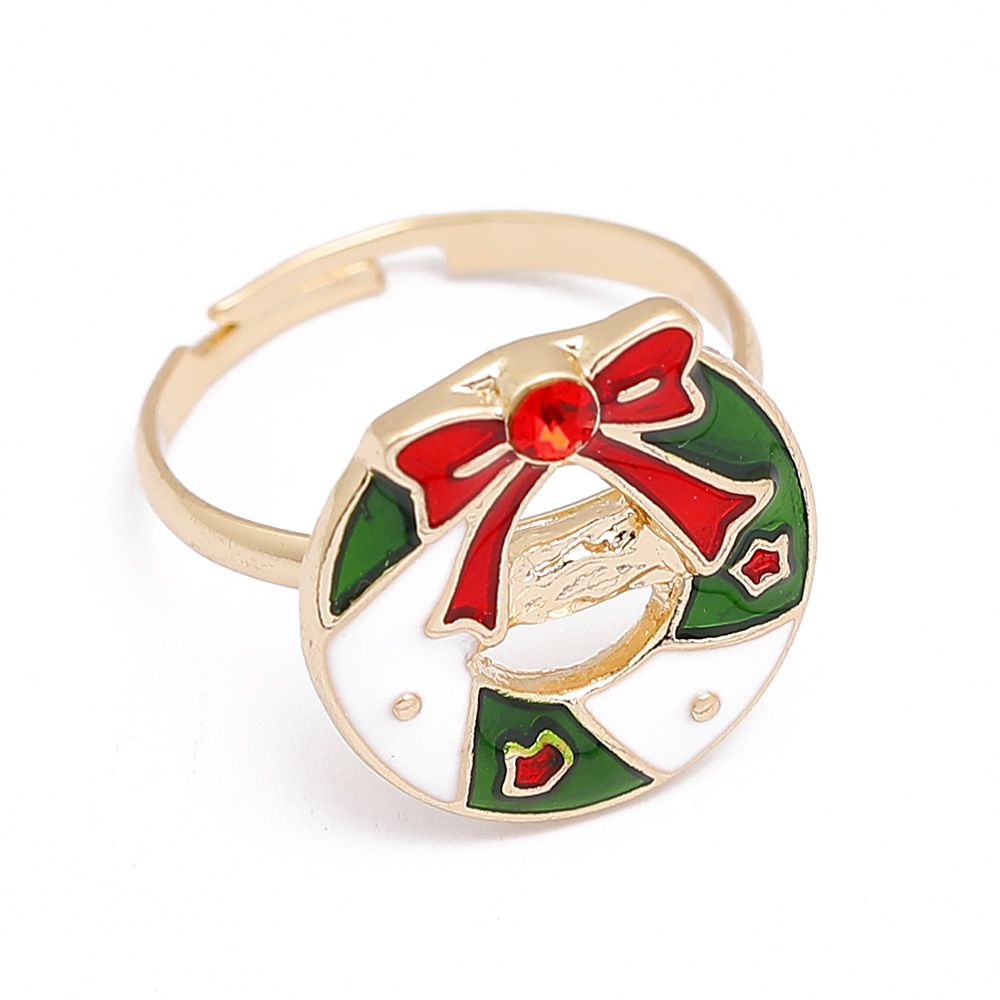European And American Christmas Ornament Cartoon Children's Ring Snowman Elk Christmas Tree Snowflake Finger