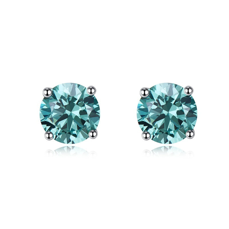 Fashion Earrings 925 Silver High Carbon Diamond