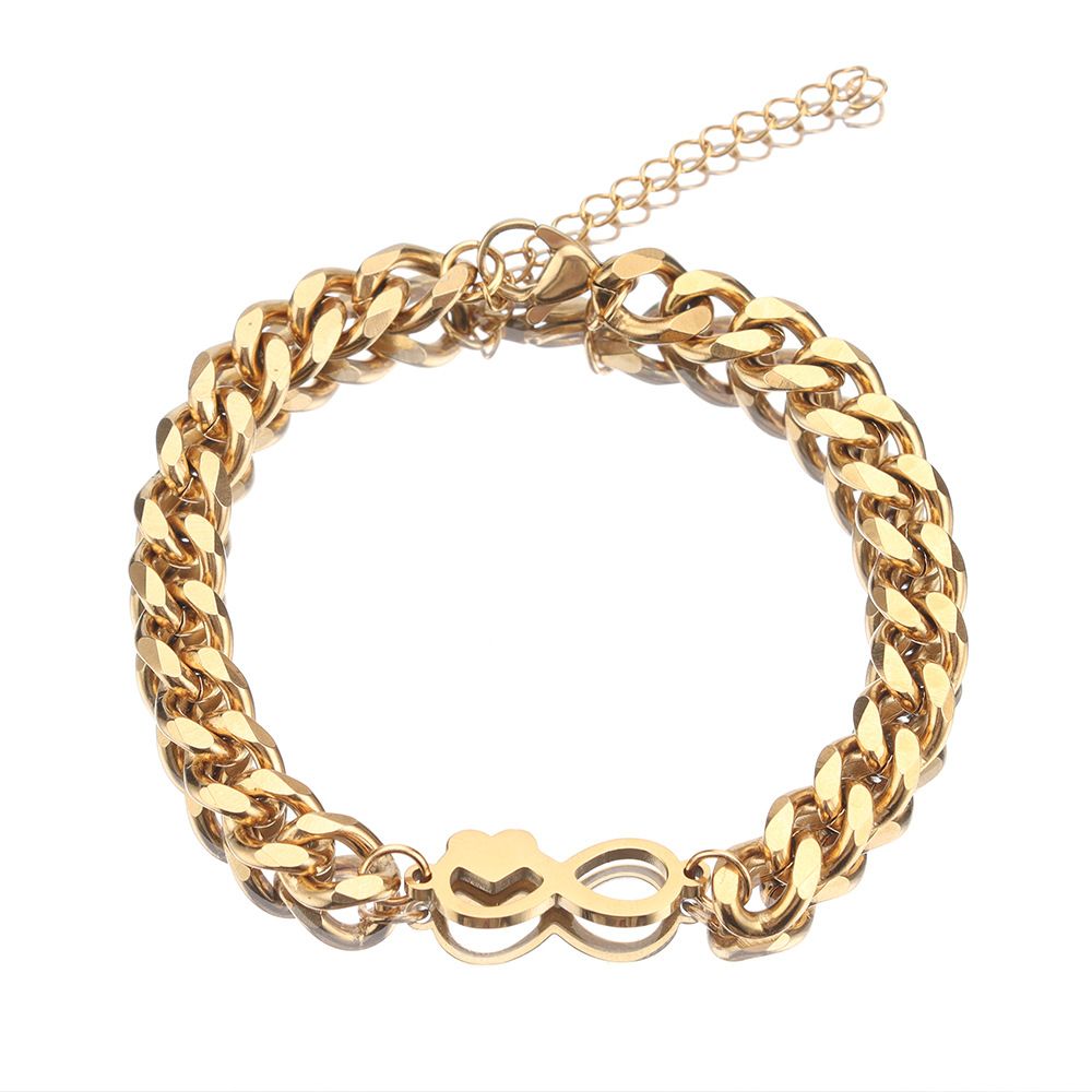 Lovers' Stainless Steel Heart-shaped Bracelet