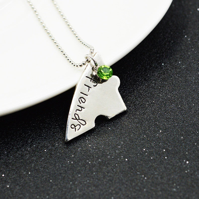 4pcs/set BFF Friend Necklace Heart Shape Puzzle Hand Stamped Friendship