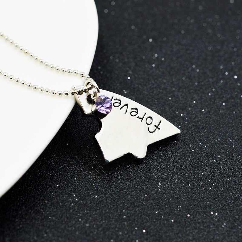 4pcs/set BFF Friend Necklace Heart Shape Puzzle Hand Stamped Friendship