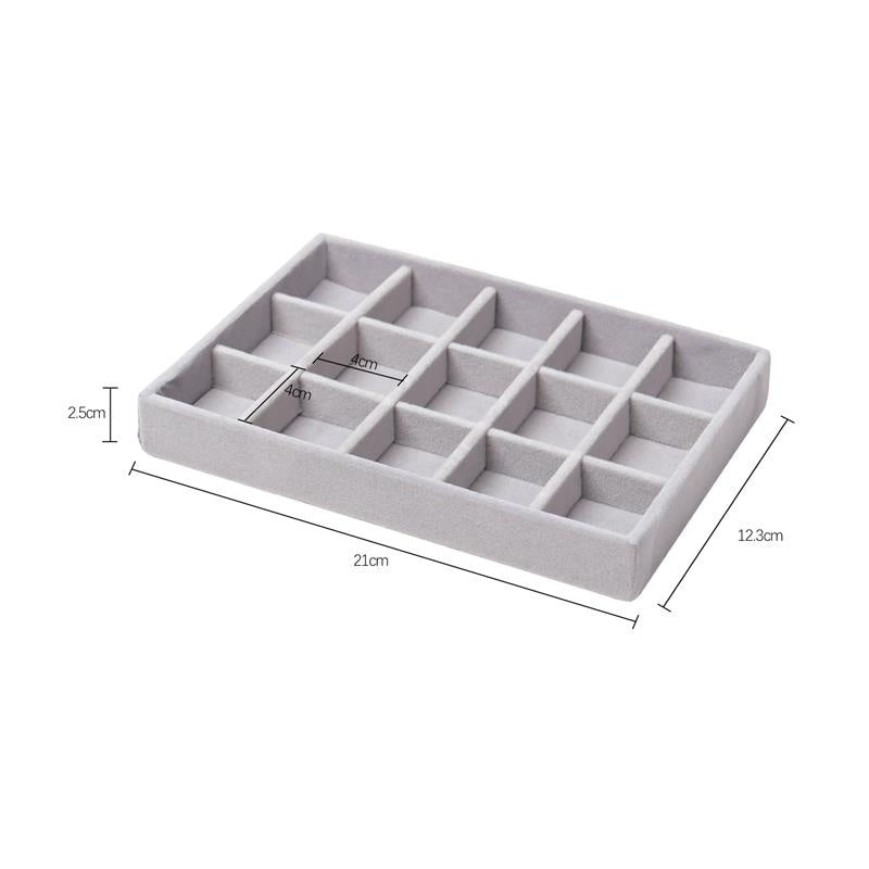 Hot Sales Fashion Portable Velvet Jewelry Ring Jewelry Display Organizer Box Tray Holder Earring Jewelry Storage Case Showcase