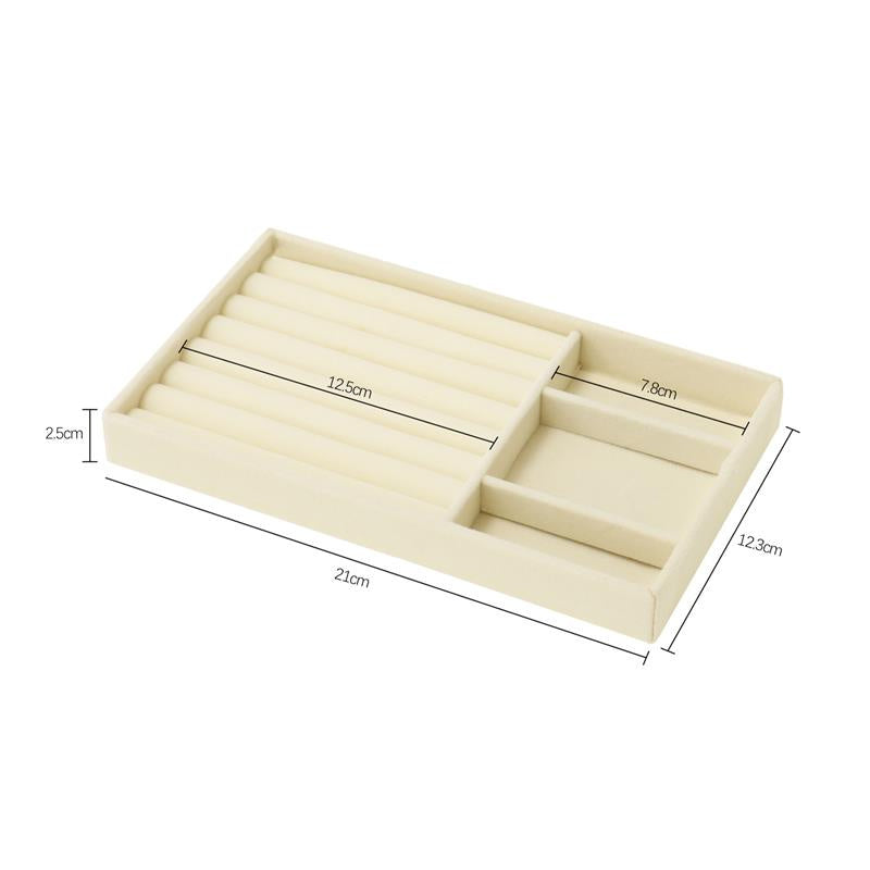 Hot Sales Fashion Portable Velvet Jewelry Ring Jewelry Display Organizer Box Tray Holder Earring Jewelry Storage Case Showcase