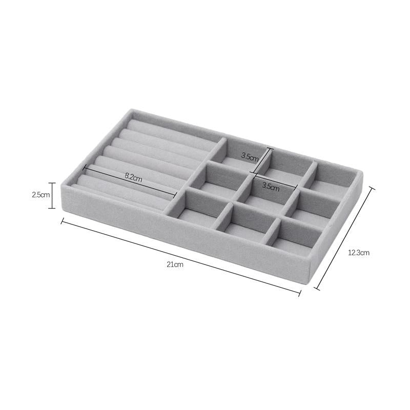 Hot Sales Fashion Portable Velvet Jewelry Ring Jewelry Display Organizer Box Tray Holder Earring Jewelry Storage Case Showcase