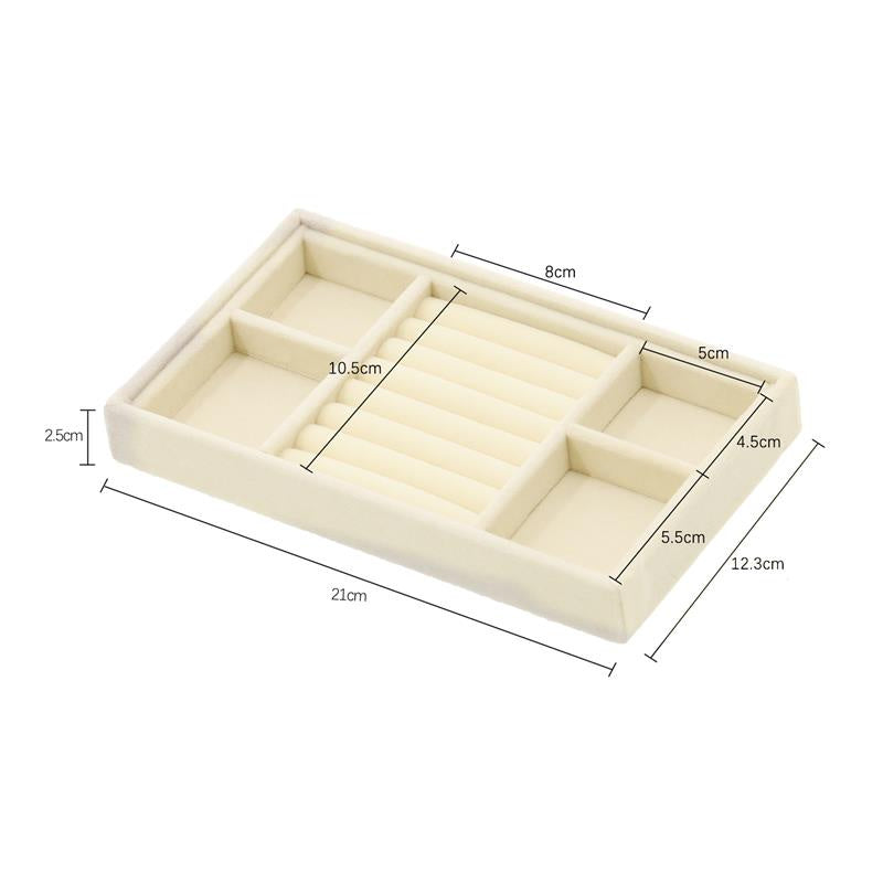 Hot Sales Fashion Portable Velvet Jewelry Ring Jewelry Display Organizer Box Tray Holder Earring Jewelry Storage Case Showcase