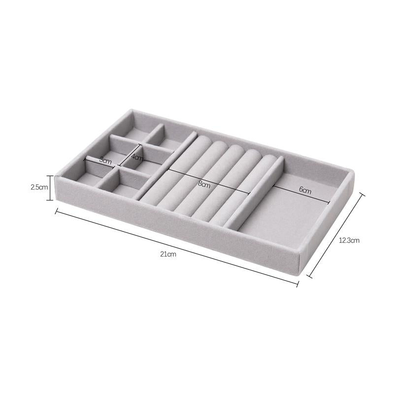Hot Sales Fashion Portable Velvet Jewelry Ring Jewelry Display Organizer Box Tray Holder Earring Jewelry Storage Case Showcase