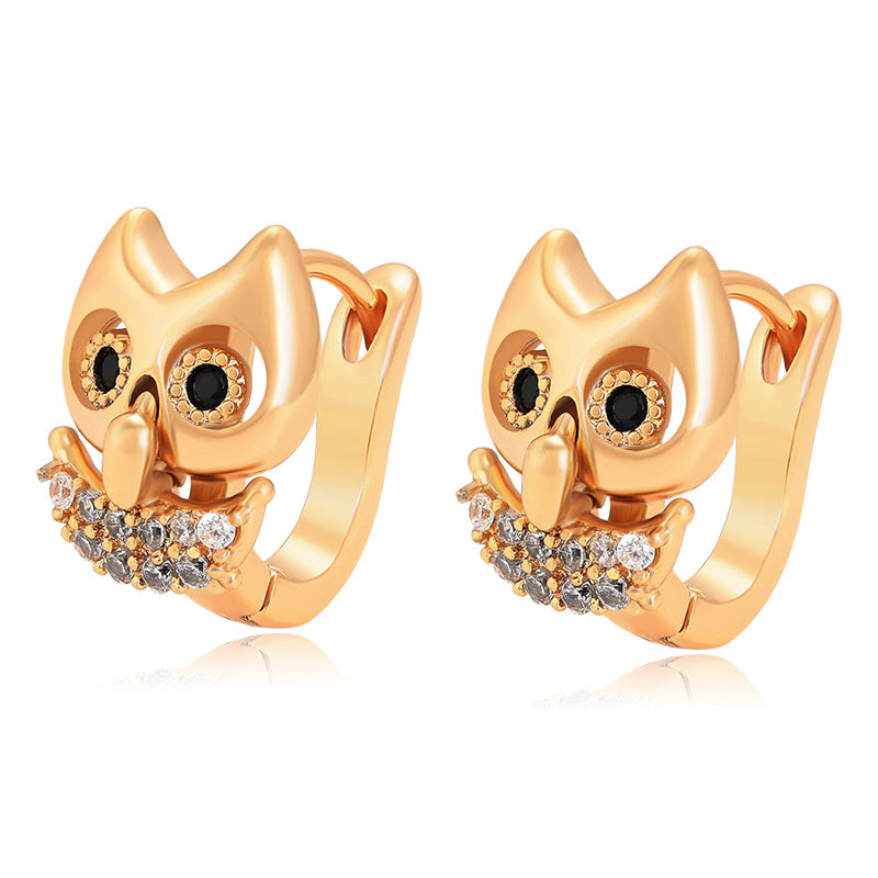 Fashion Owl Earrings  Personalised zirconia animal earrings